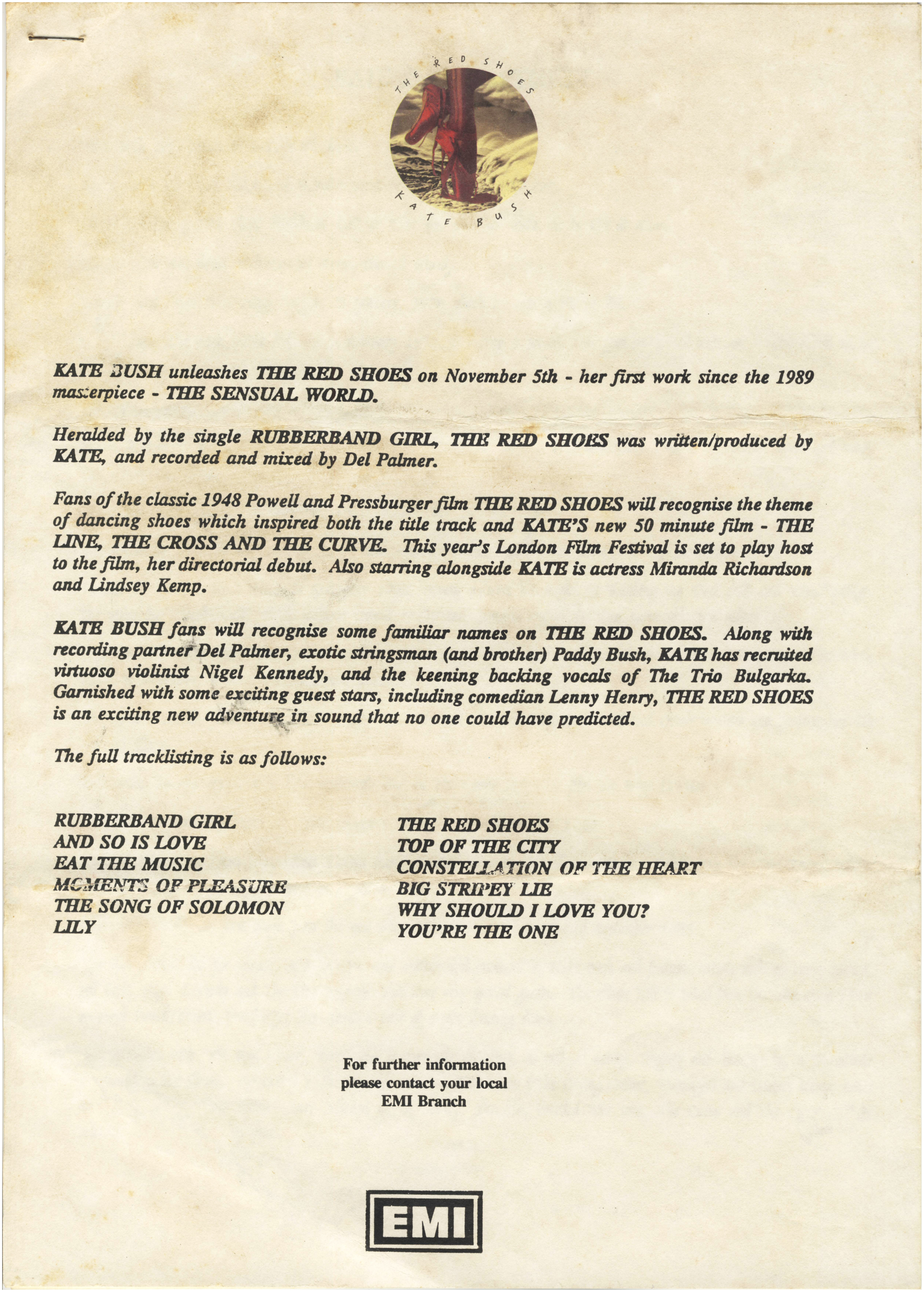 'The Red Shoes' Album Press Release