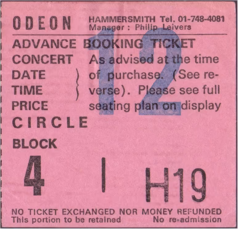 'The Tour Of Life' Concert Ticket