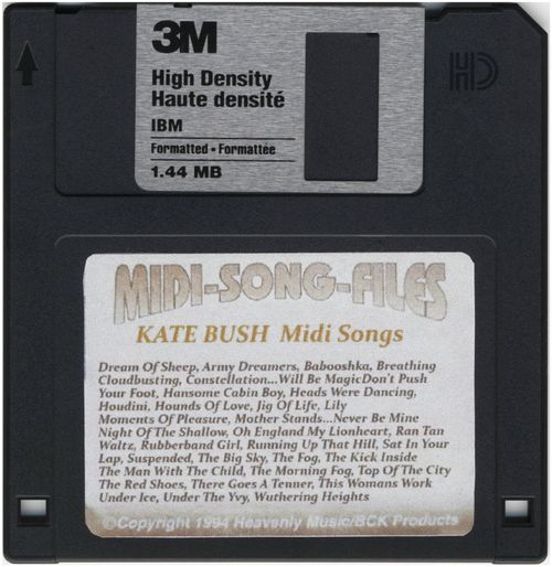 'Kate Bush Midi Songs' Floppy Disk