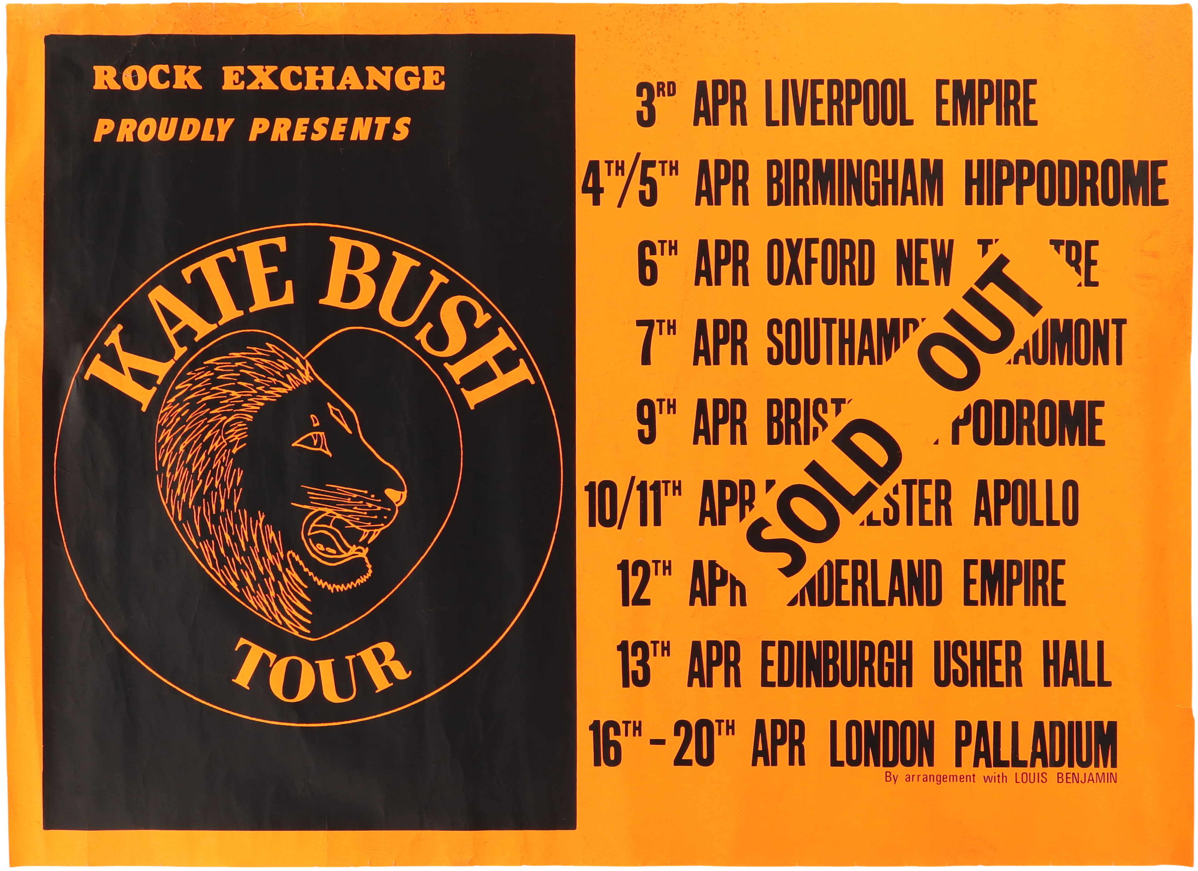 'Kate Bush Tour' Promoter's Poster