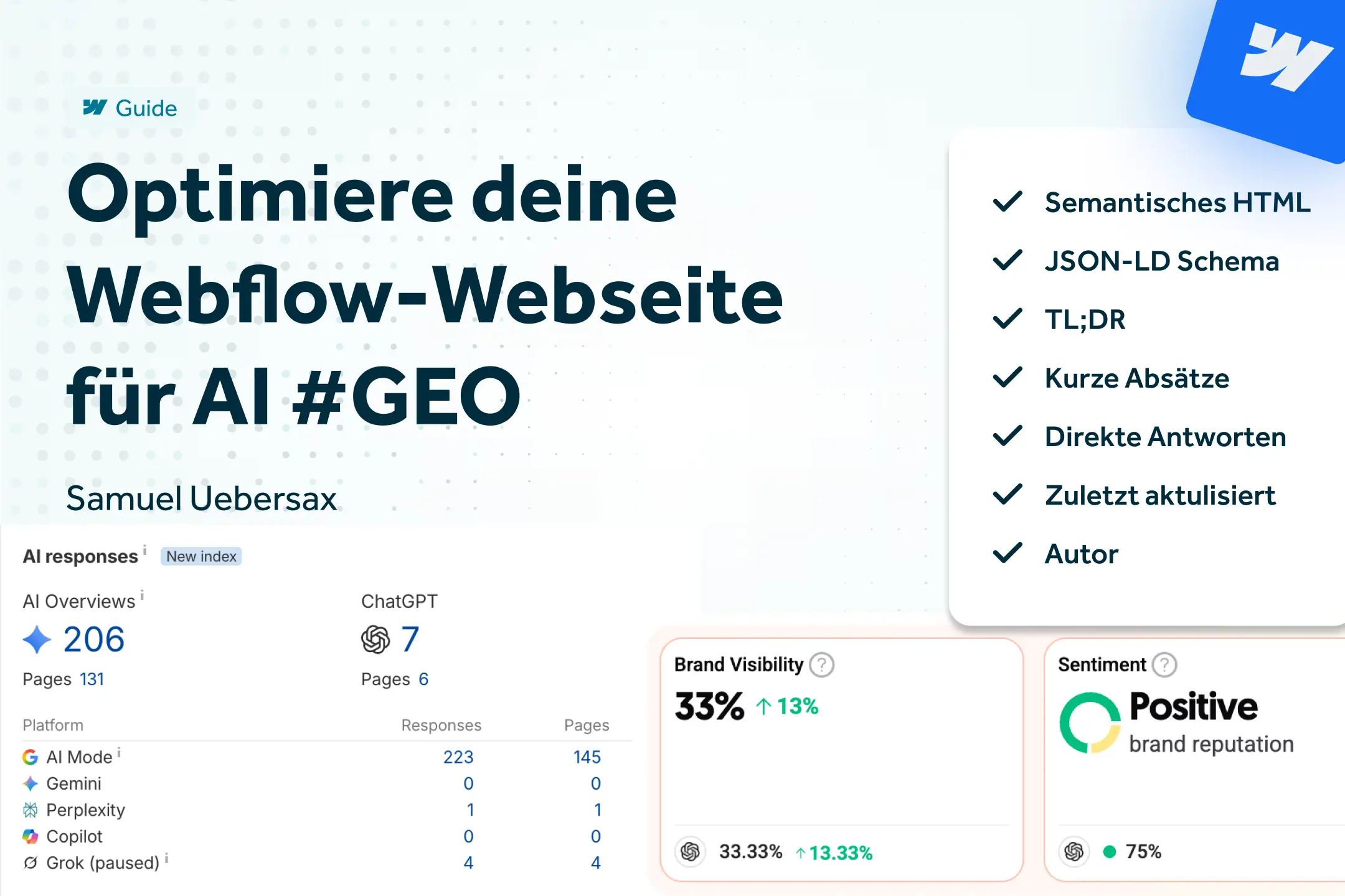 Statistiken für GEO / AI Optimierungen in Webflow