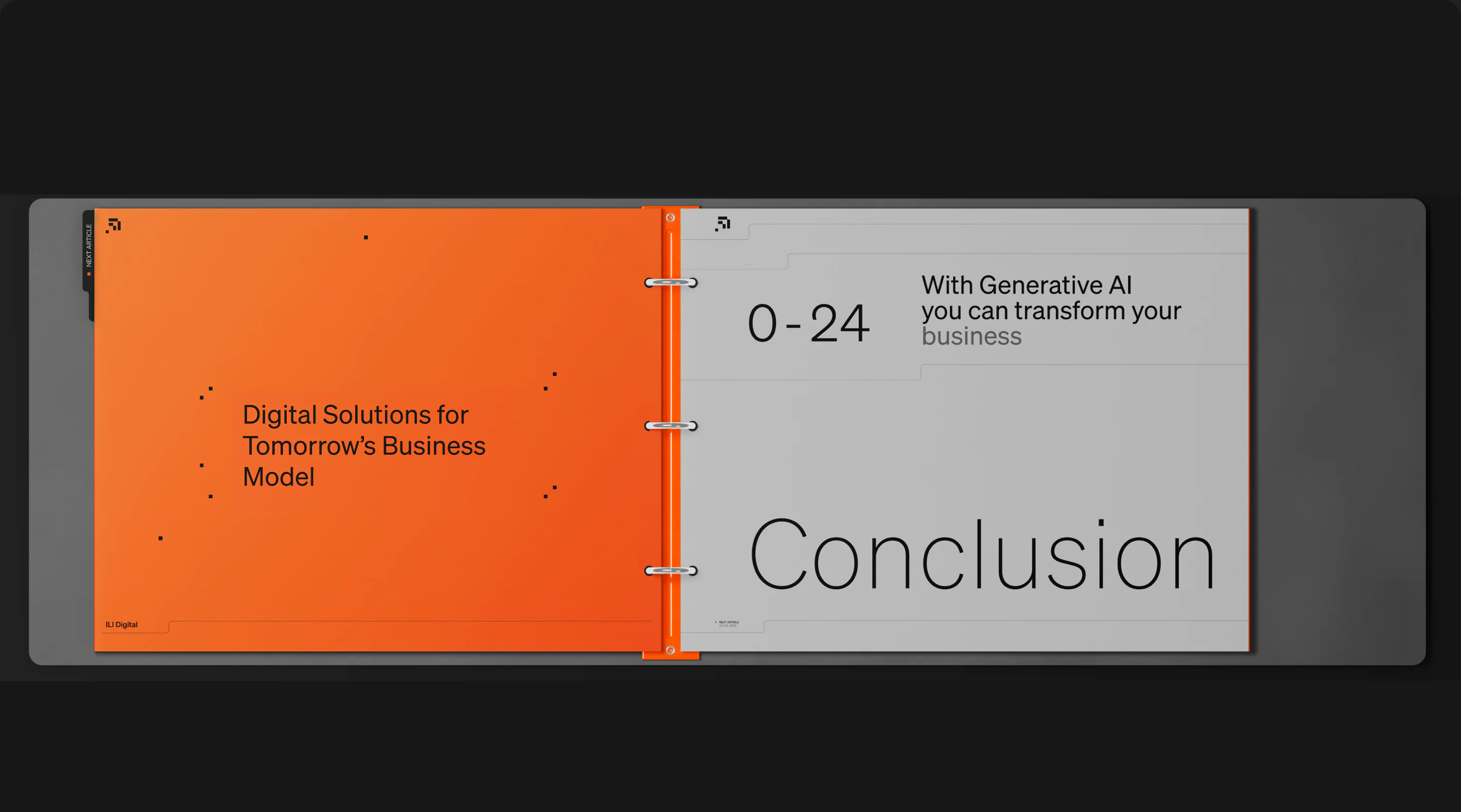{16} ILI.DIGITAL orange presentation binder