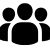 Icon of three black silhouettes representing a group of people.