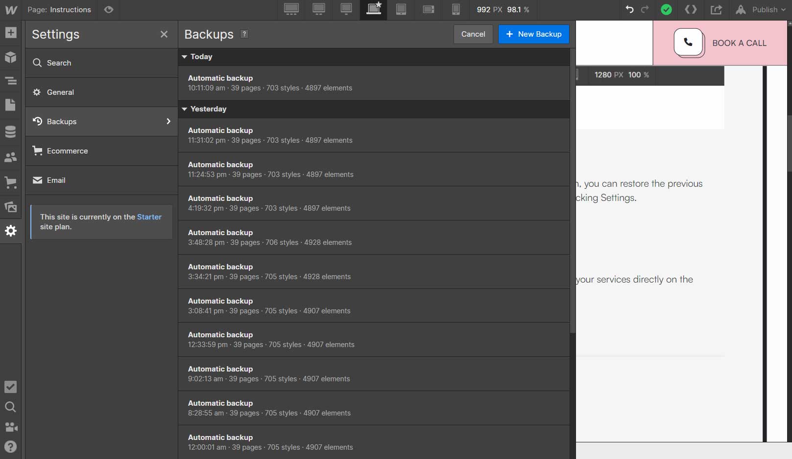 Backup Instructions - Wejoy Webflow Template