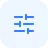 Icon showing three horizontal slider controls with knobs, representing adjustable settings or filters.