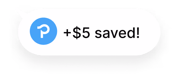 It may include logos or symbols that relate to the concept of savings.