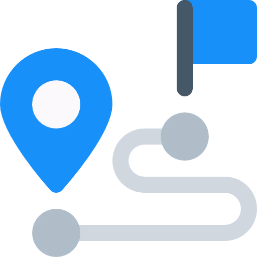 "A stylized illustration of a route or a journey.
"