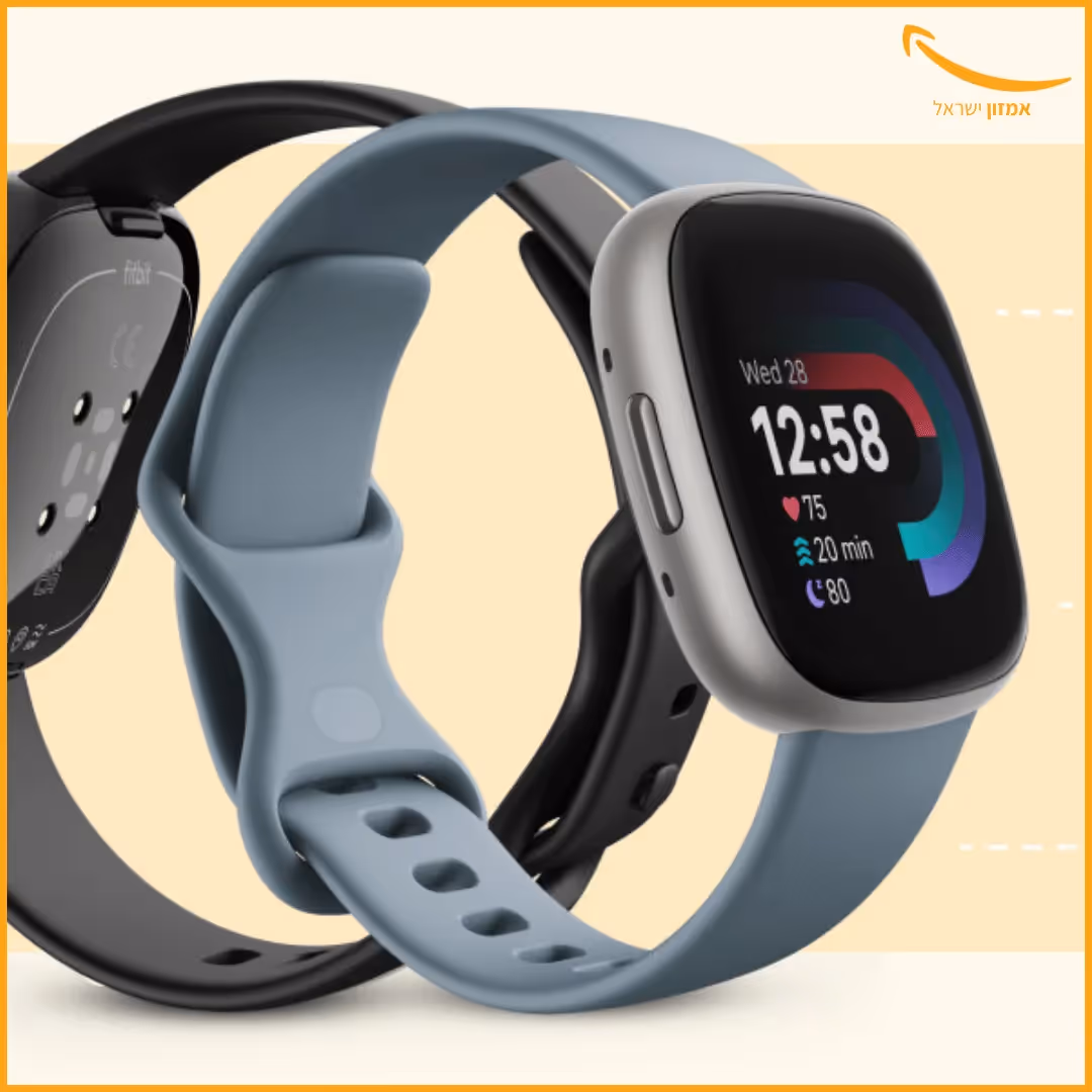 שעון חכם Fitbit Versa 4 – מסך אמולד צבעוני עם מעקב כושר, שינה ודופק  – רק 740 ₪ כולל משלוח (לעומת יותר מ-1,100 בארץ)