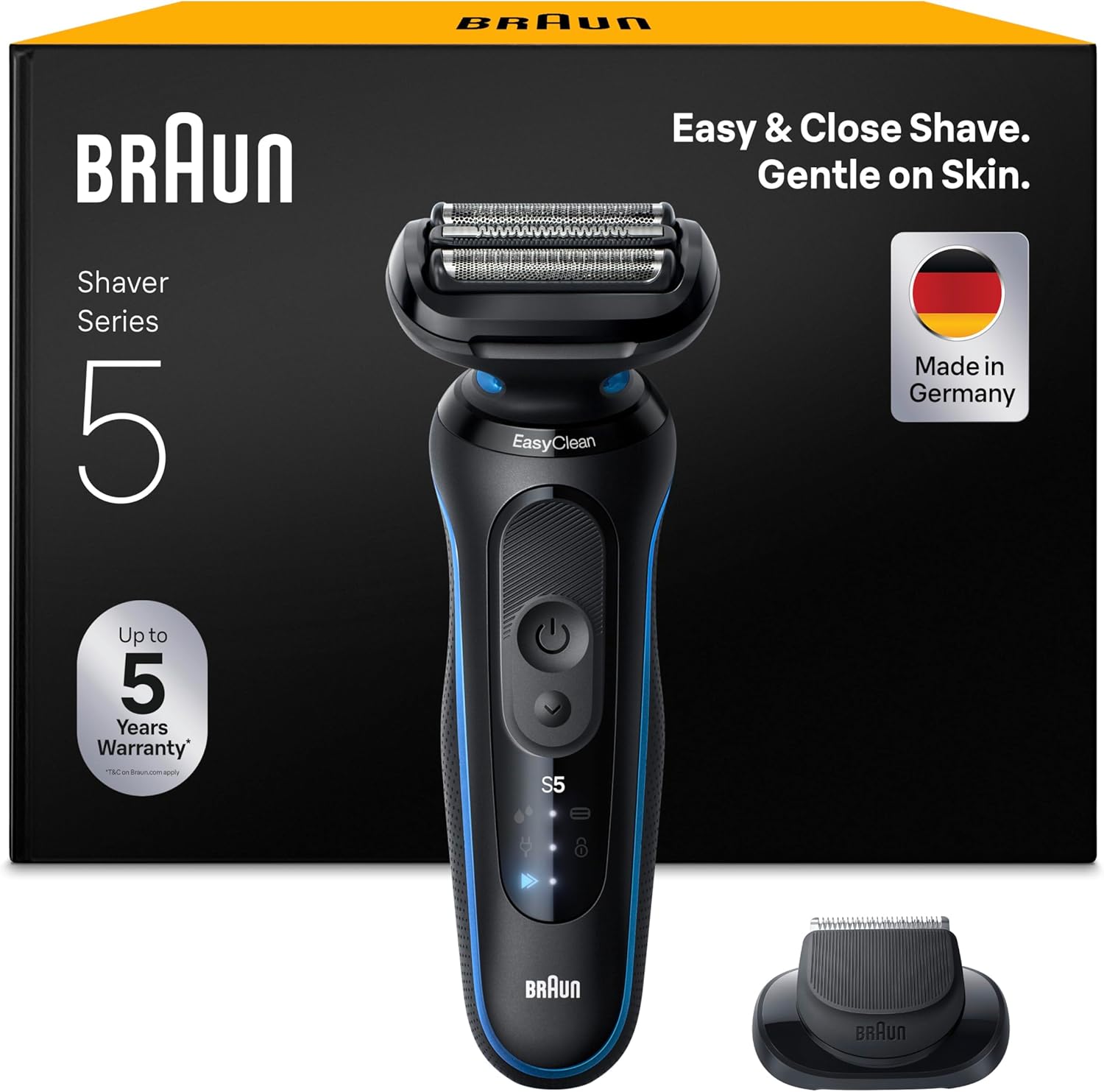 מכונת גילוח חשמלית Braun Series 5 עם טרימר דיוק ונרתיק נסיעות
