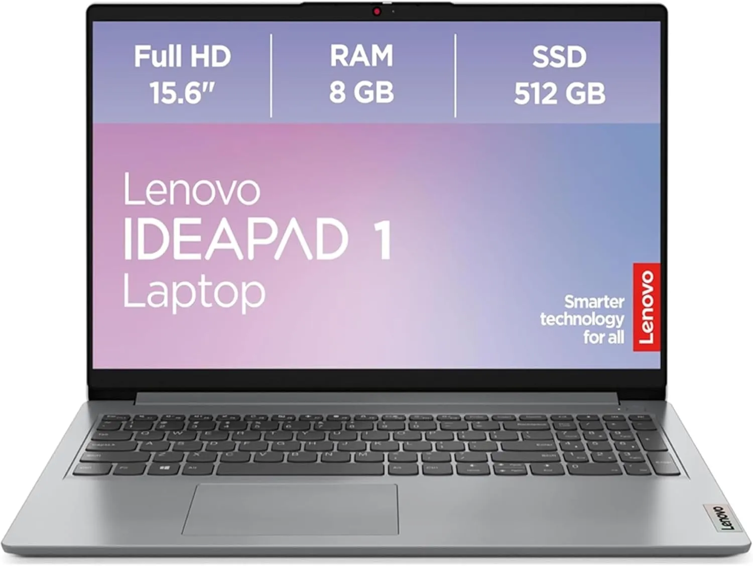 לפטופ Lenovo IdeaPad 1 עם מסך 15.6 אינץ׳, Ryzen 3, 8GB ו-512GB SSD