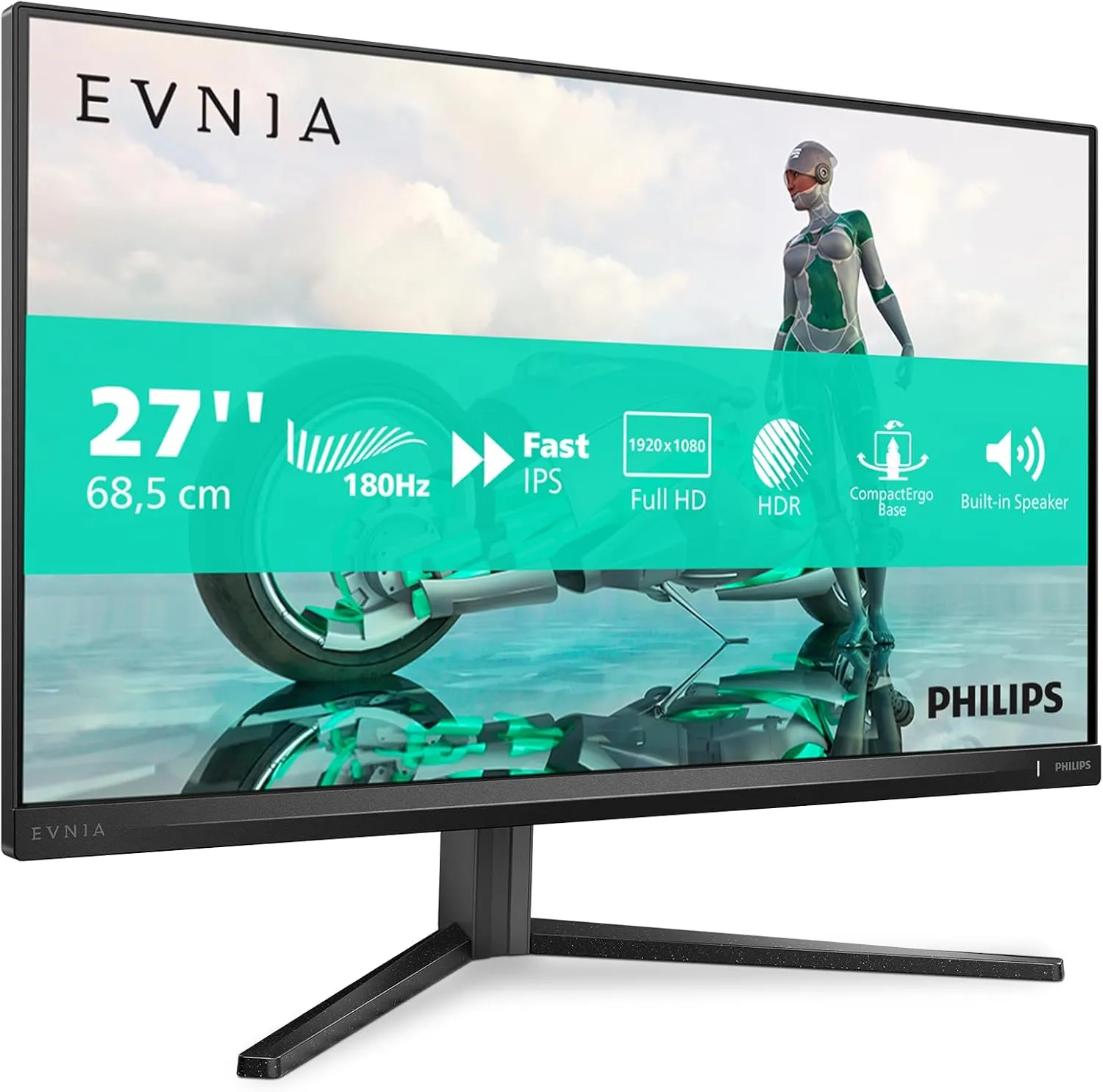 מסך גיימינג של פיליפס Evnia: חד, מהיר ועם רמקולים מובנים