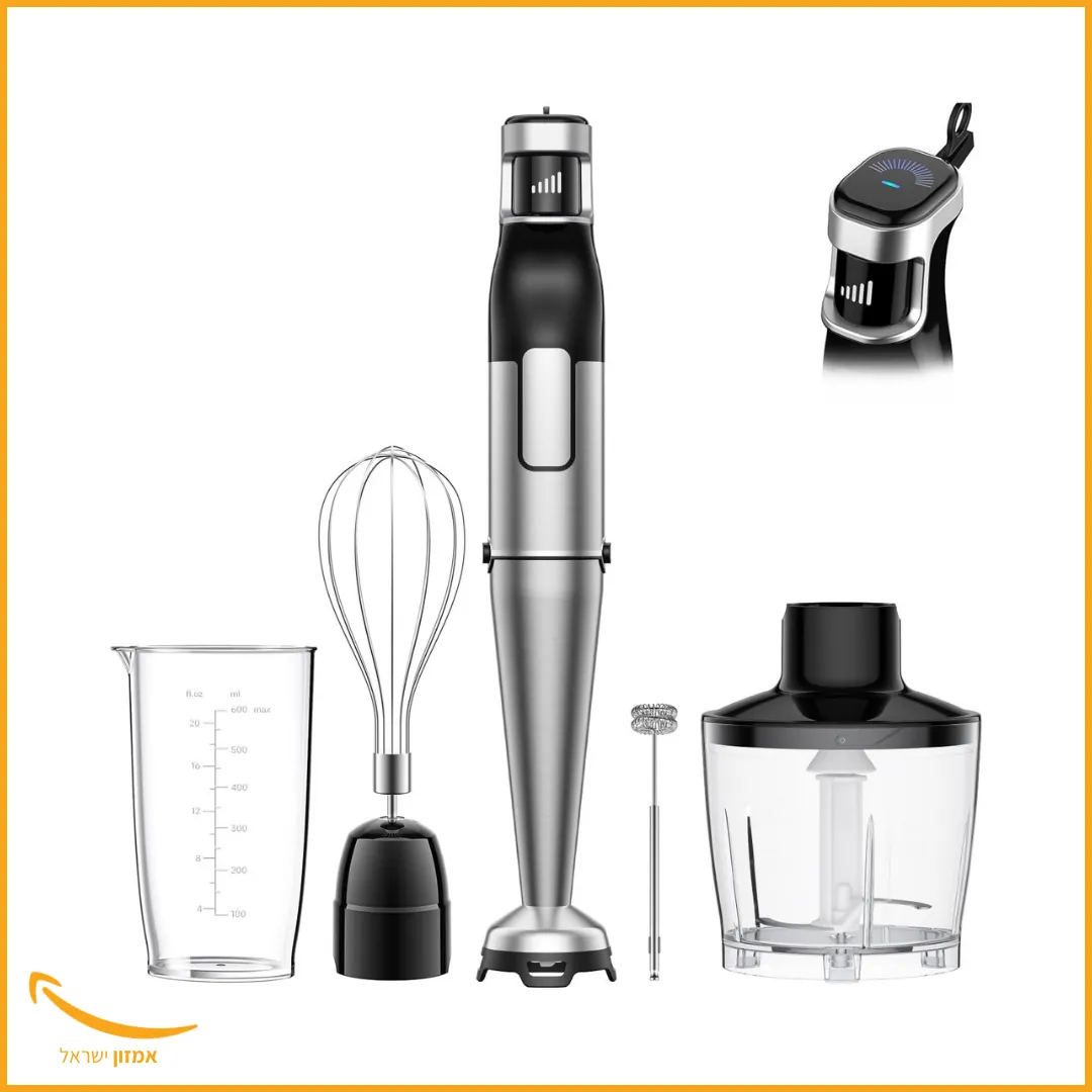 במחיר מצויין: סט בלנדר מוט 5 ב-1 עם מנוע עוצמתי 1100W