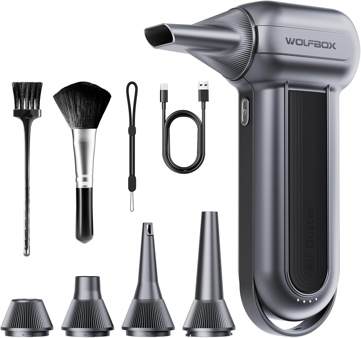 WOLFBOX MF100 Electric Air Duster-150000RPM Super Power Cordless Air Duster, Rechargeable Brushless 