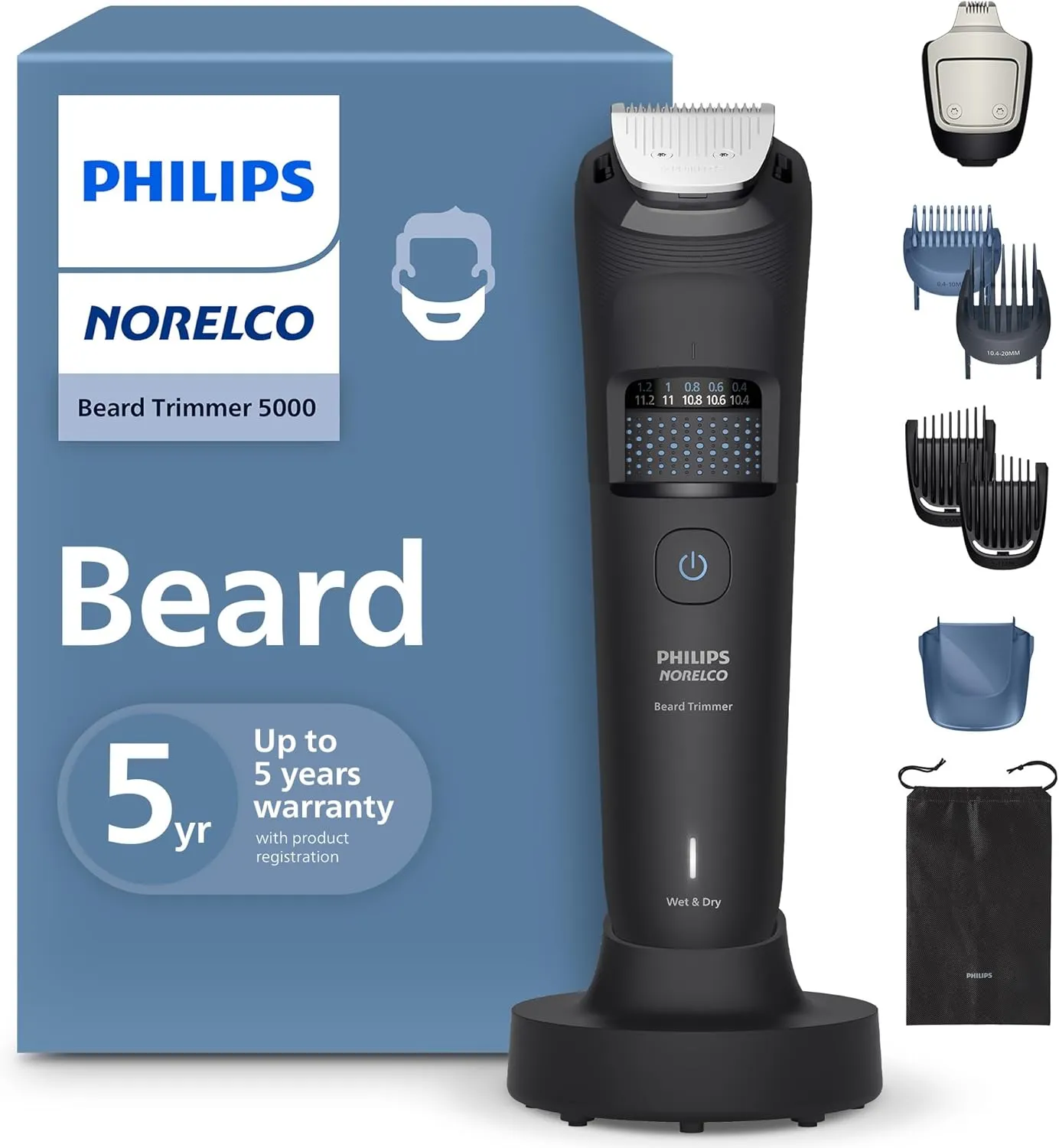 טרימר זקן של Philips Norelco סדרה 5000