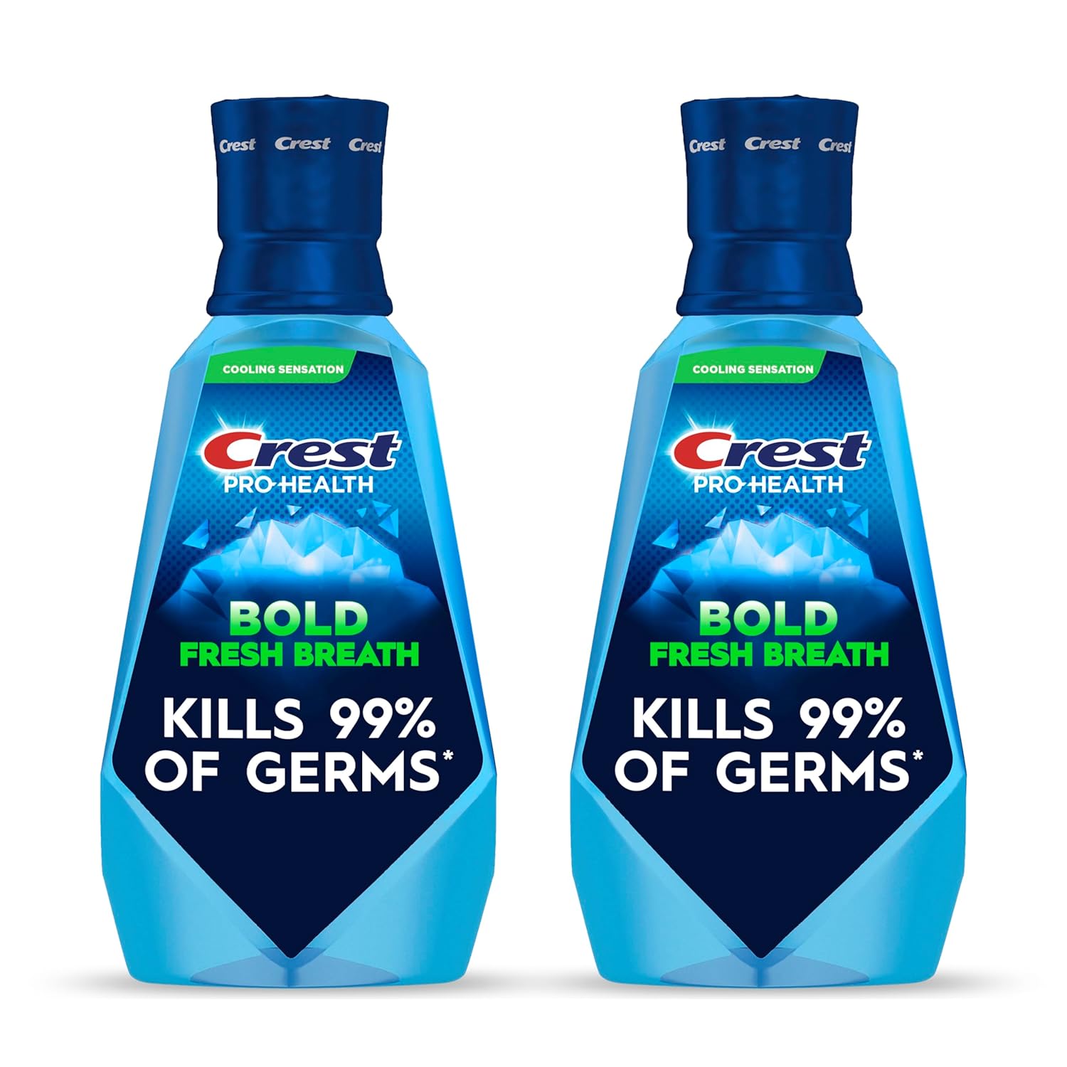 מי פה Crest Pro-Health Clean Mint — זוג בקבוקי ליטר (2x1L)