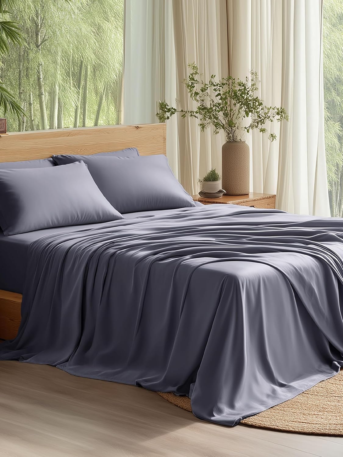 סט מצעי קירור 4 חלקים למיטה זוגית של Bedsure