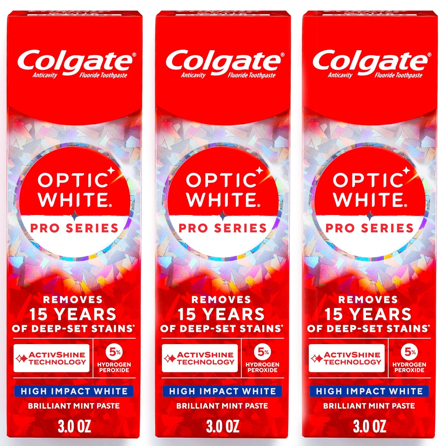 מארז 3 משחות שיניים מלבינות Colgate Optic White Pro