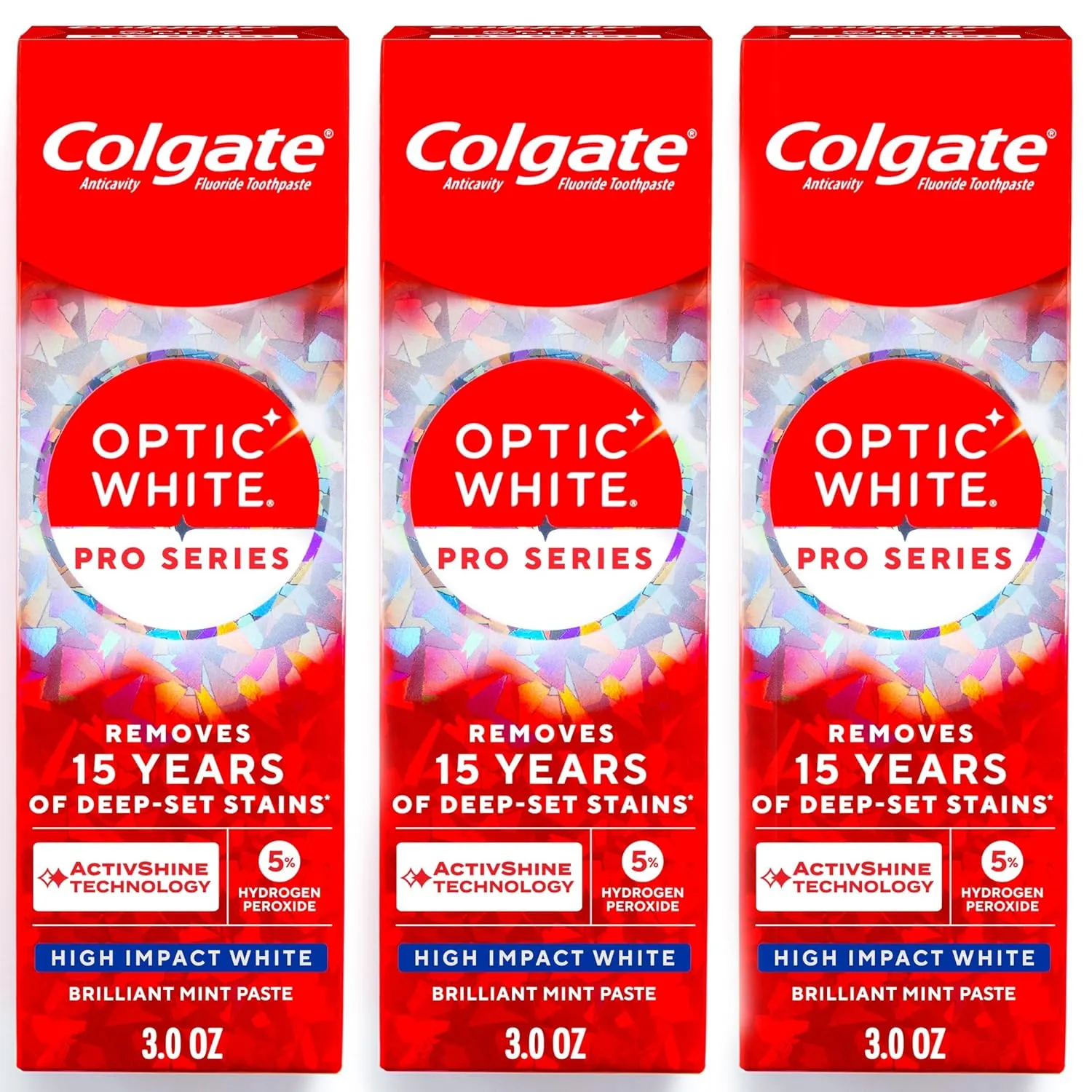 מארז 3 משחות שיניים מלבינות Colgate Optic White Pro