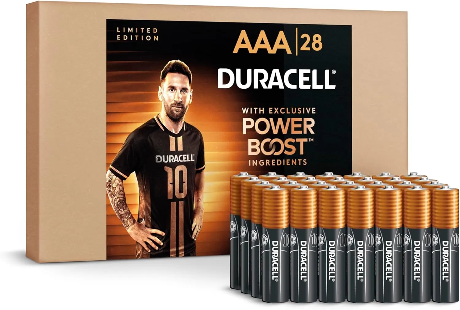 סוללות AAA של Duracell — מארז 28 יחידות (מהדורת מסי)