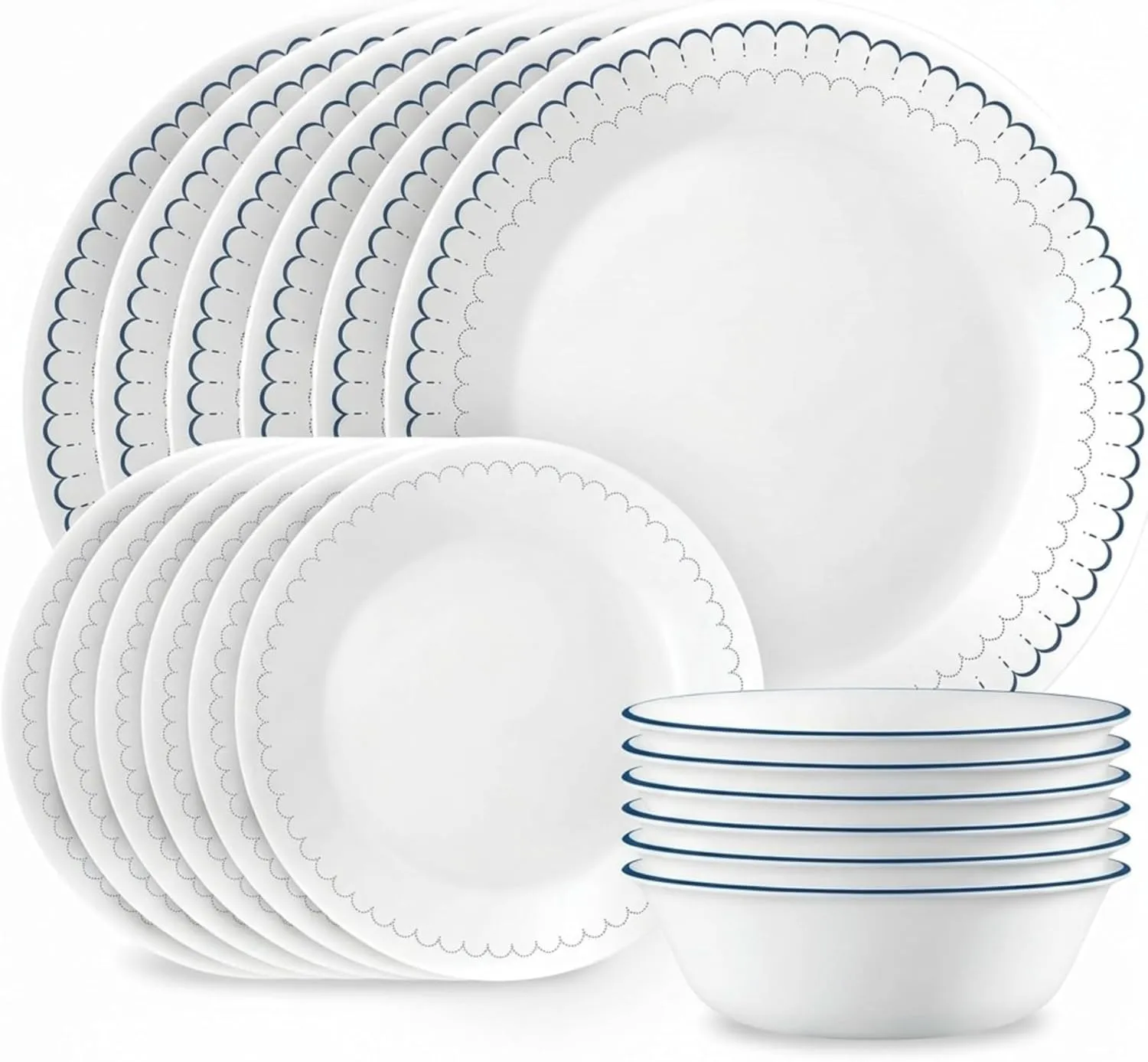 סט כלי אוכל Corelle ל-6 סועדים — 18 חלקים