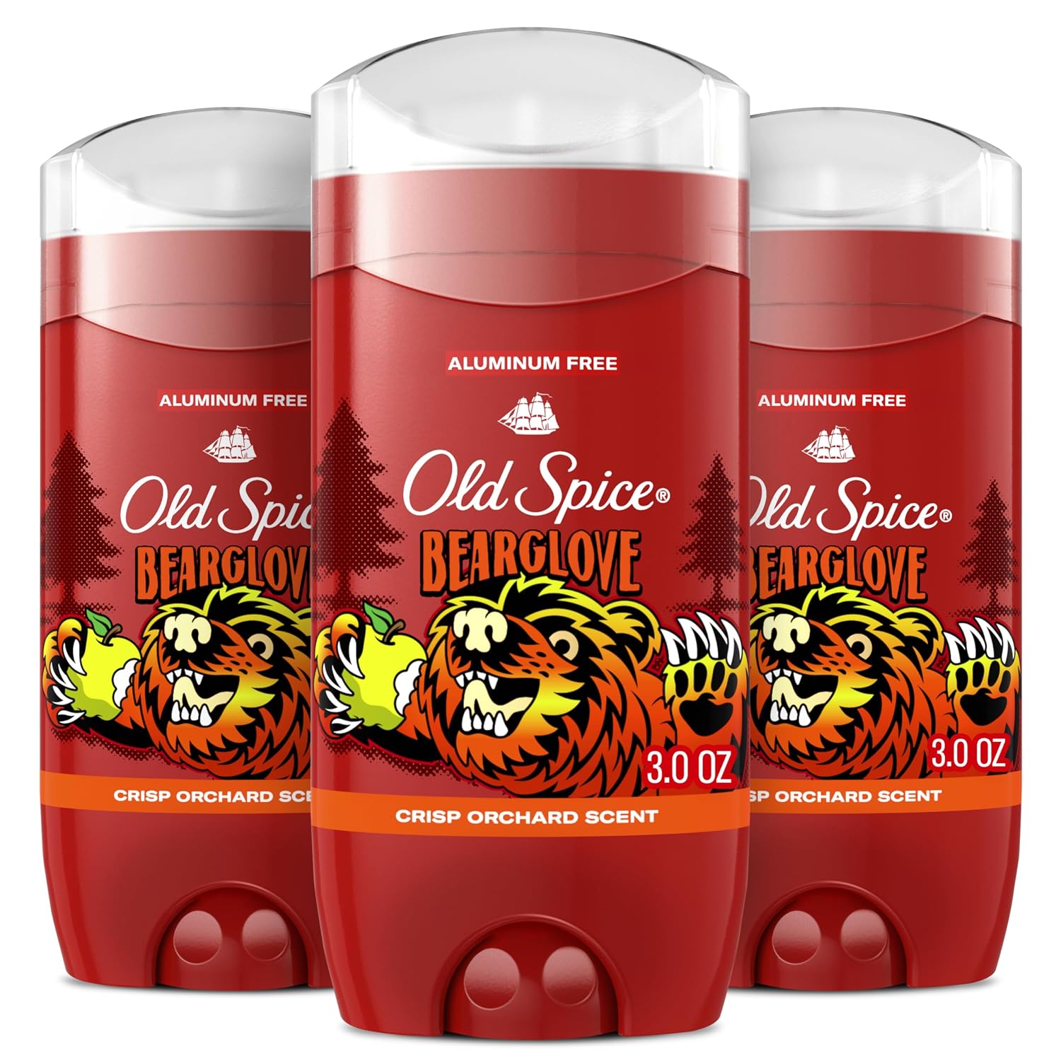 שלישיית דאודורנט לגבר Old Spice Bearglove ללא אלומיניום (3×85 גרם)