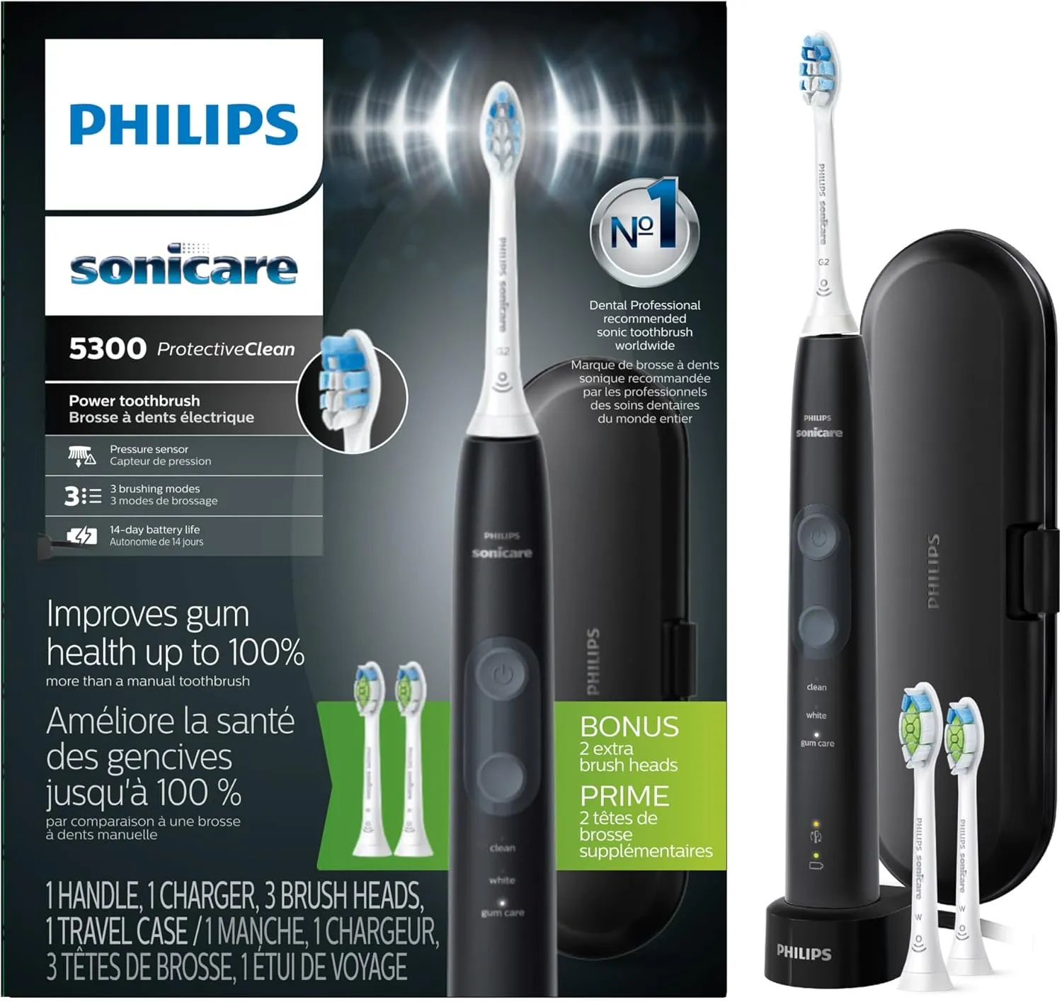 מברשת שיניים חשמלית נטענת עם חיישן לחץ Philips Sonicare