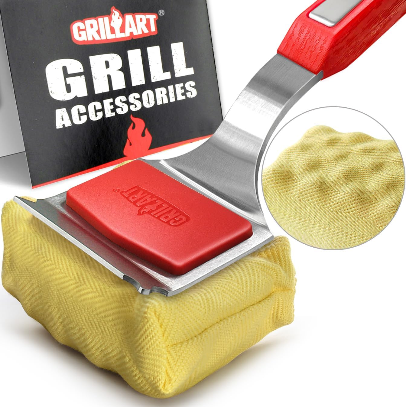 מברשת ניקוי לגריל ולמנגל ללא זיפים עם מגרד — GRILLART