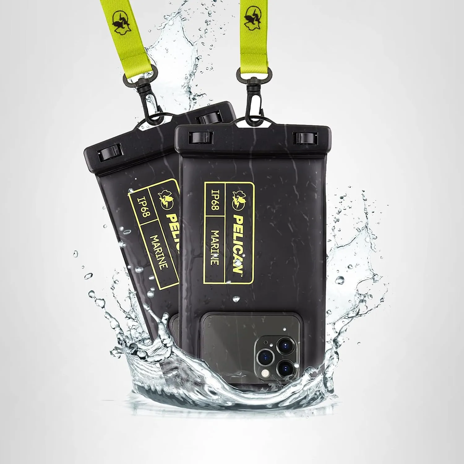 זוג נרתיקים אטומים למים לטלפון של Pelican — תקן IP68 וצפים