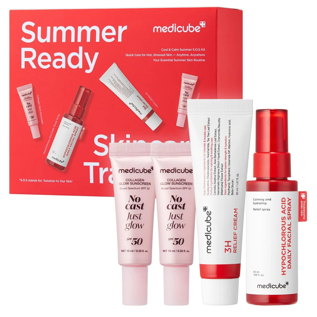 ערכת טיפוח קיץ של medicube — תרסיס פנים, קרם הרגעה ומקדם הגנה SPF 50