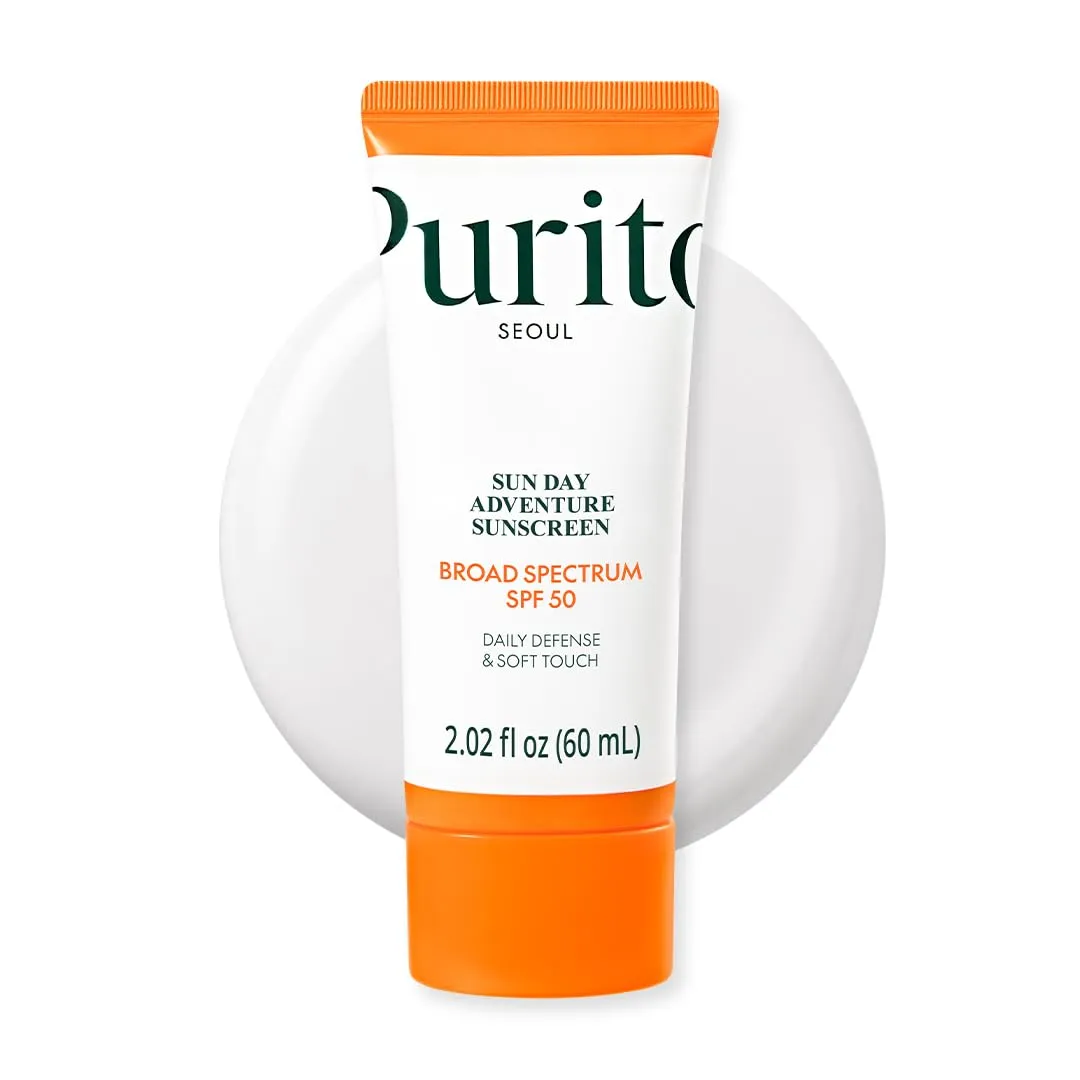 קרם הגנה קוריאני SPF 50 מבית PURITO, מרקם קליל וללא גוון לבן (60 מ"ל)