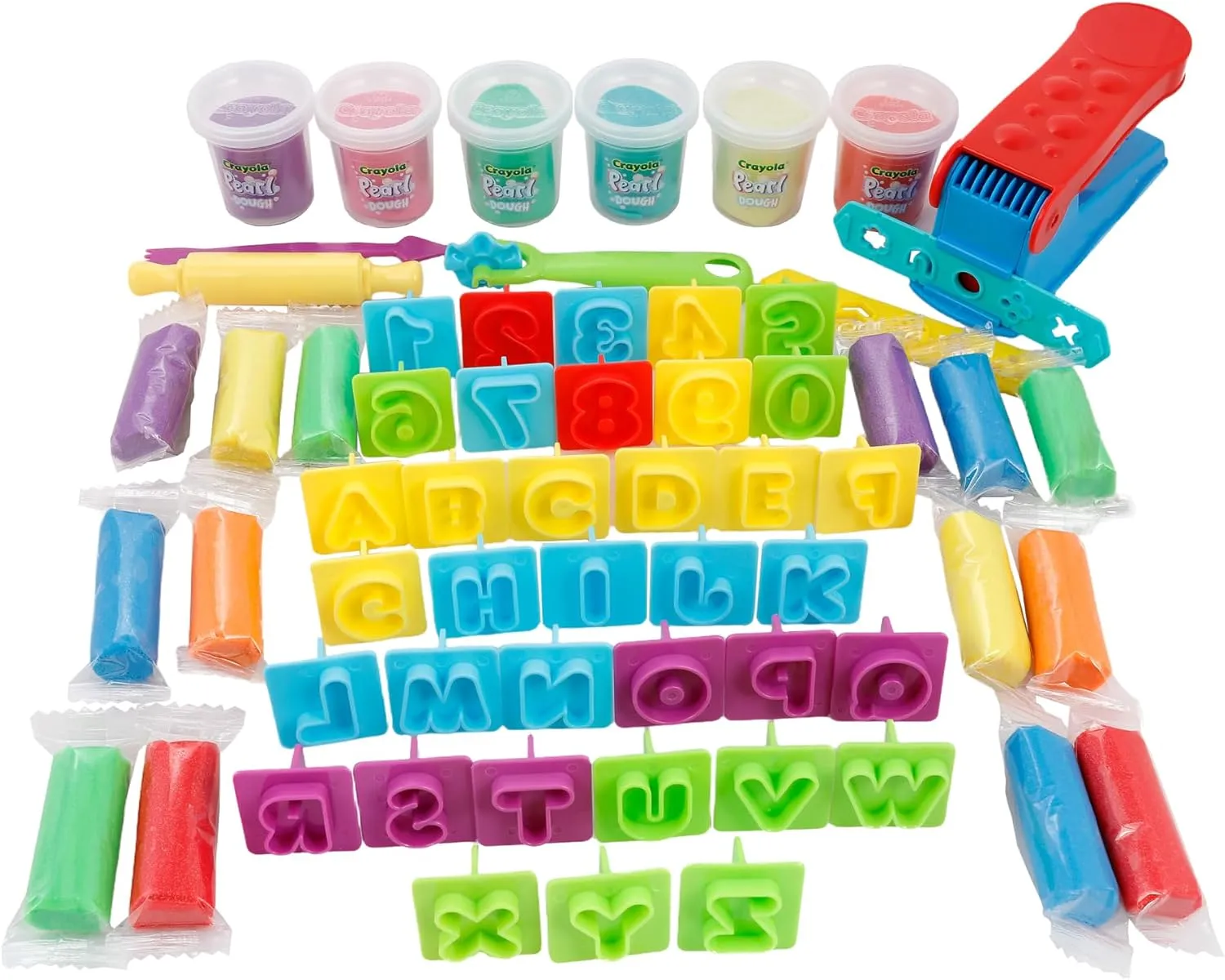 ערכת בצק משחק ריחני Crayola, מעל 50 חלקים עם חותכני אותיות ומספרים