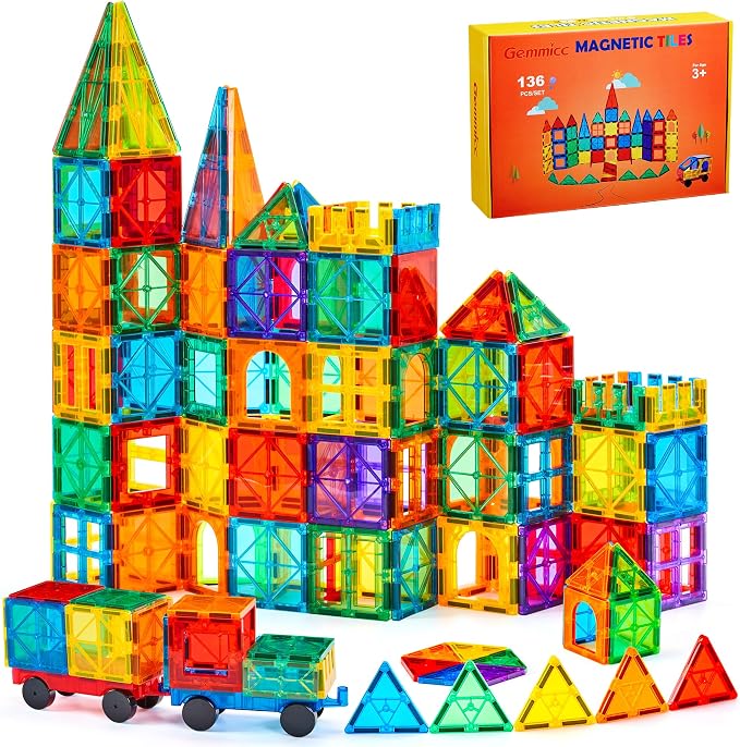 סט אריחים מגנטיים מבית Gemmicc — 136 חלקים