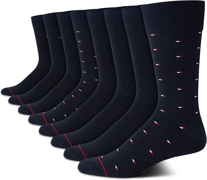 סט 8 זוגות גרביים אלגנטיות Tommy Hilfiger לגברים