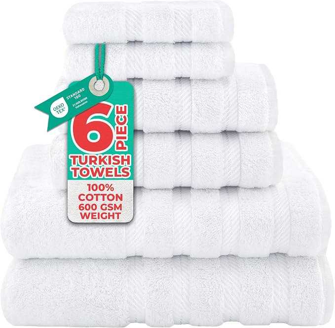 סט 6 מגבות כותנה 100% של American Soft Linen