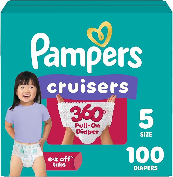 חיתולי מכנסונים פמפרס Cruisers 360° מידה 5, מארז 100 יחידות