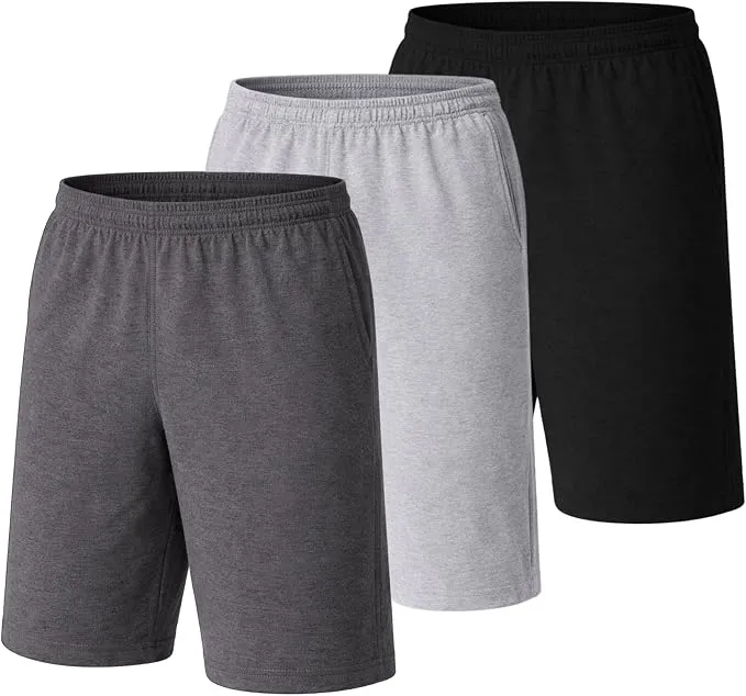 מארז 3 מכנסי ספורט קצרים לגברים Hanes עם כיסים