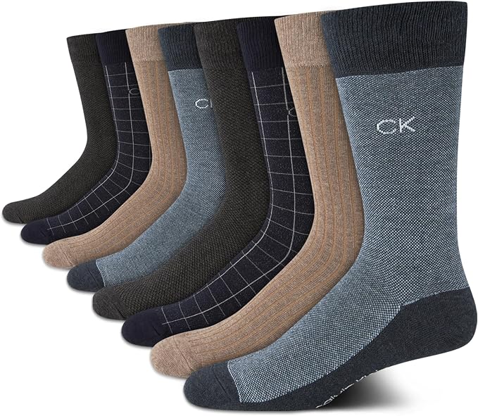 מארז 8 זוגות גרביים אלגנטיות Calvin Klein לגברים