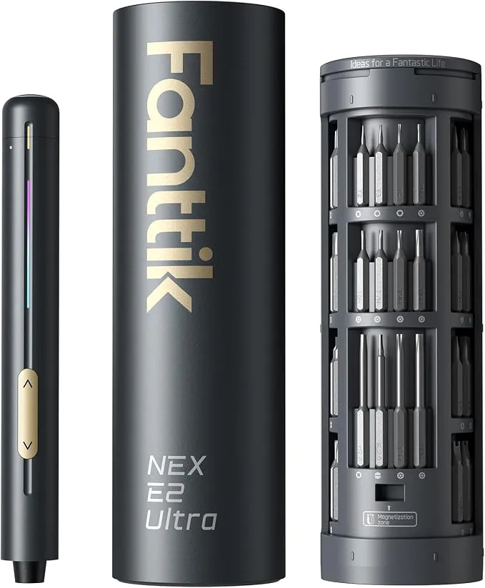 מברגה חשמלית Fanttik E2 Ultra עם 50 ביטים ומארז מגנטי מסתובב