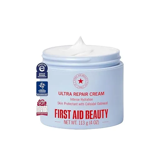 First Aid Beauty Ultra Repair – קרם לחות אינטנסיבי לפנים ולגוף עם שיבולת שועל קולואידית, 113 גרם