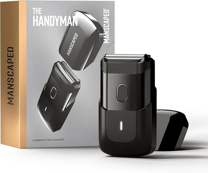 מכונת גילוח קומפקטית לפנים MANSCAPED The Handyman, נטענת ב-USB-C ועמידה במים