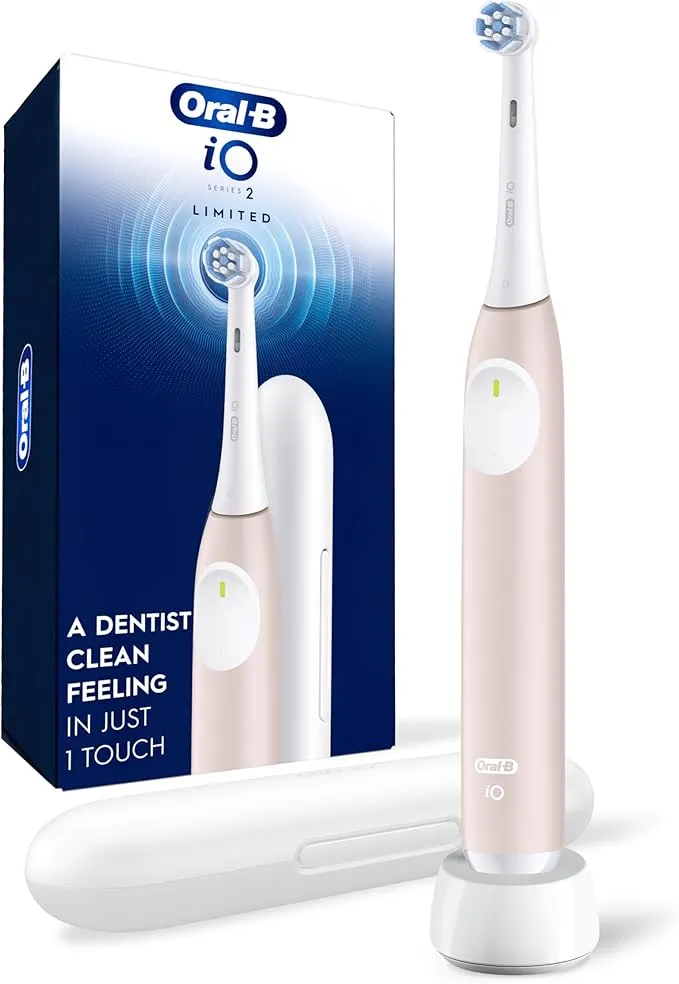 מברשת שיניים חשמלית נטענת Oral-B iO Limited עם חיישן לחץ אוטומטי, 3 מצבי ניקוי ונרתיק נסיעות