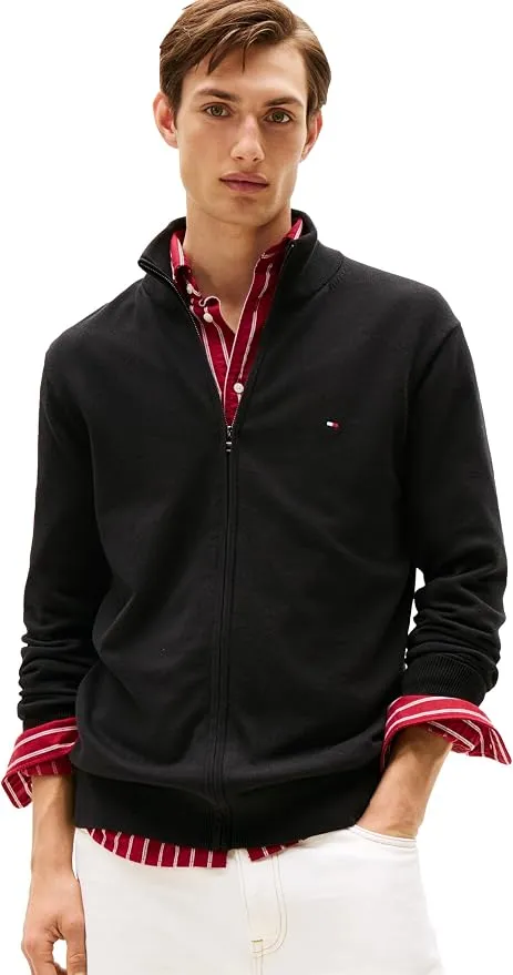 סוודר סרוג קל לגברים עם רוכסן מלא Tommy Hilfiger