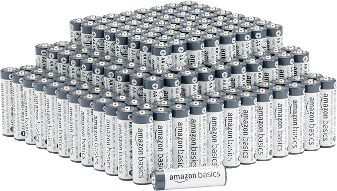 150 סוללות AA אלקליין של Amazon Basics, בחיי מדף של 5 שנים