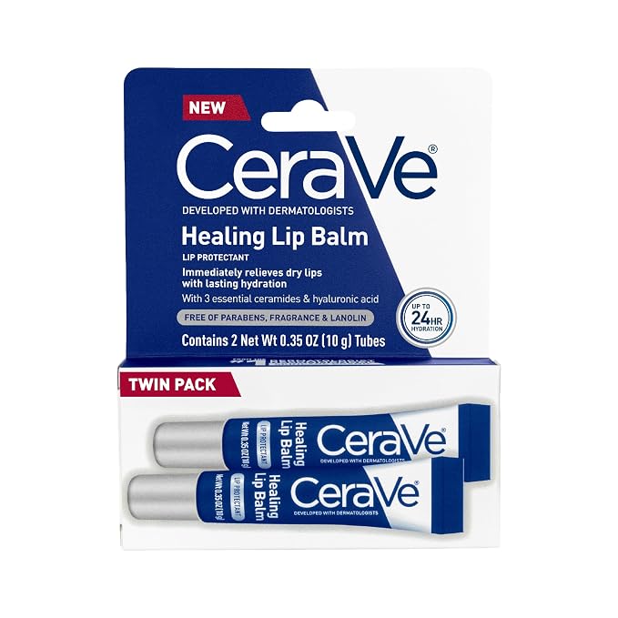 מארז שני שפתונים של CeraVe עם חומצה היאלורונית לטיפול ביובש בשפתיים