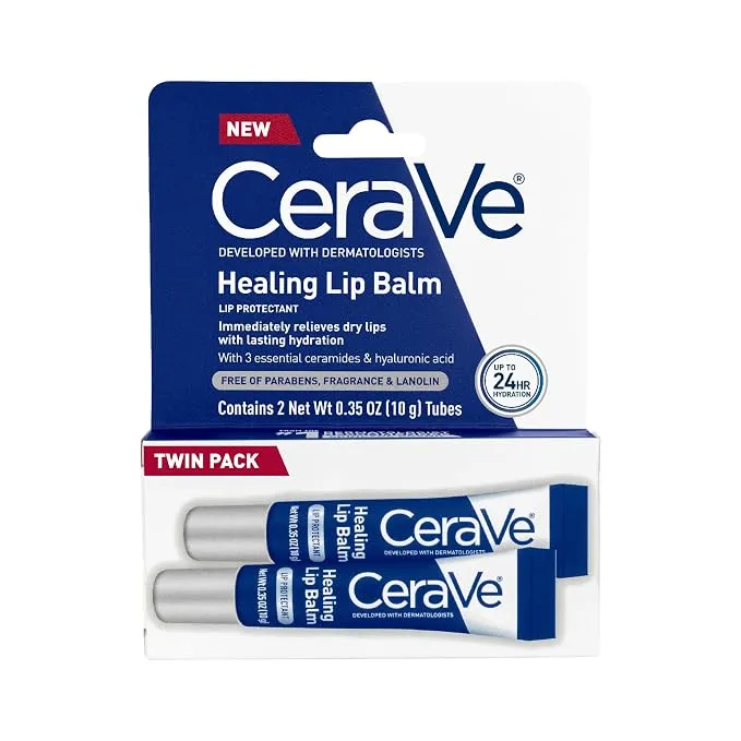 מארז שני שפתונים של CeraVe עם חומצה היאלורונית לטיפול ביובש בשפתיים