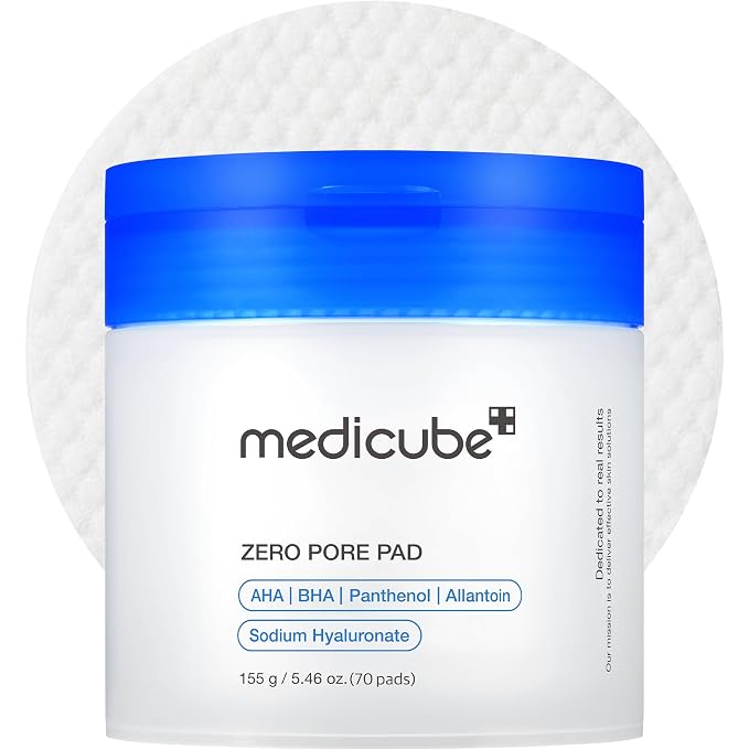 פדי טונר medicube Zero Pore Pad 2.0 לפילינג עדין וניקוי נקבוביות, 70 יחידות