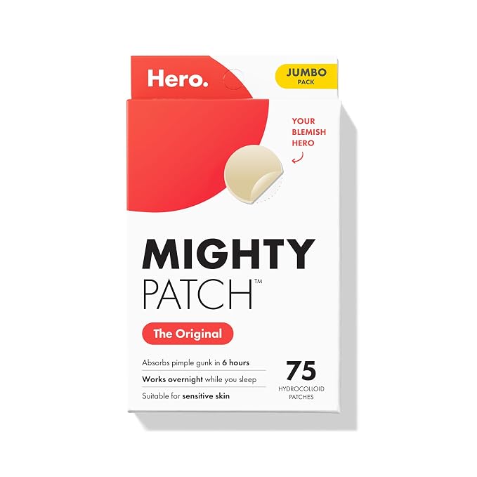 Hero Cosmetics: מדבקות Mighty Patch Original לפצעונים עם הידרוקולואיד, 75 יחידות