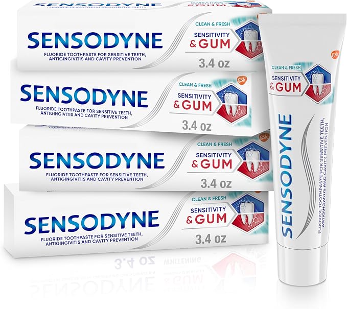 מארז 4 משחות שיניים Sensodyne Sensitivity & Gum לשיניים רגישות ולחניכיים, 96 גרם כל אחת
