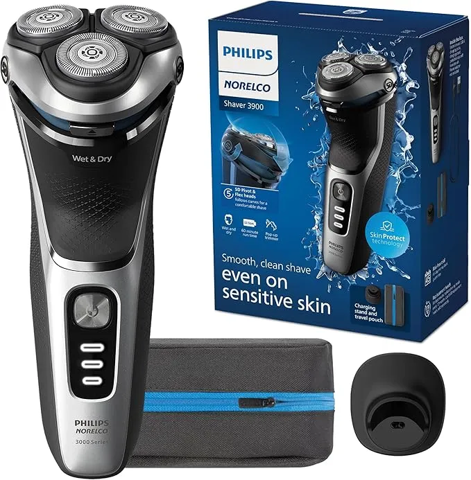 מכונת גילוח חשמלית Philips Norelco 3900 לגילוח רטוב ויבש