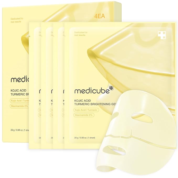מארז 4 מסכות ג'ל ללילה medicube עם חומצה קוג'ית וכורכום